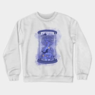 Space fishing: celestial Hourglass with cosmic ocean Crewneck Sweatshirt